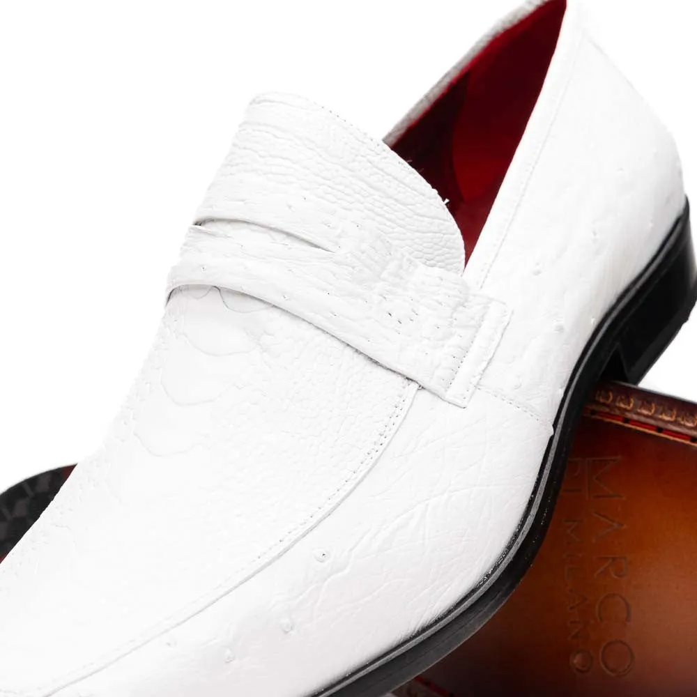 Marco Di Milano Fangio White Exotic Penny Loafer