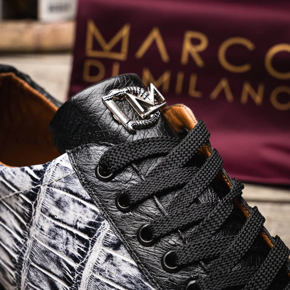 Marco Di Milano SAULO Gator/Ostrich Newspaper Fashion Sneakers