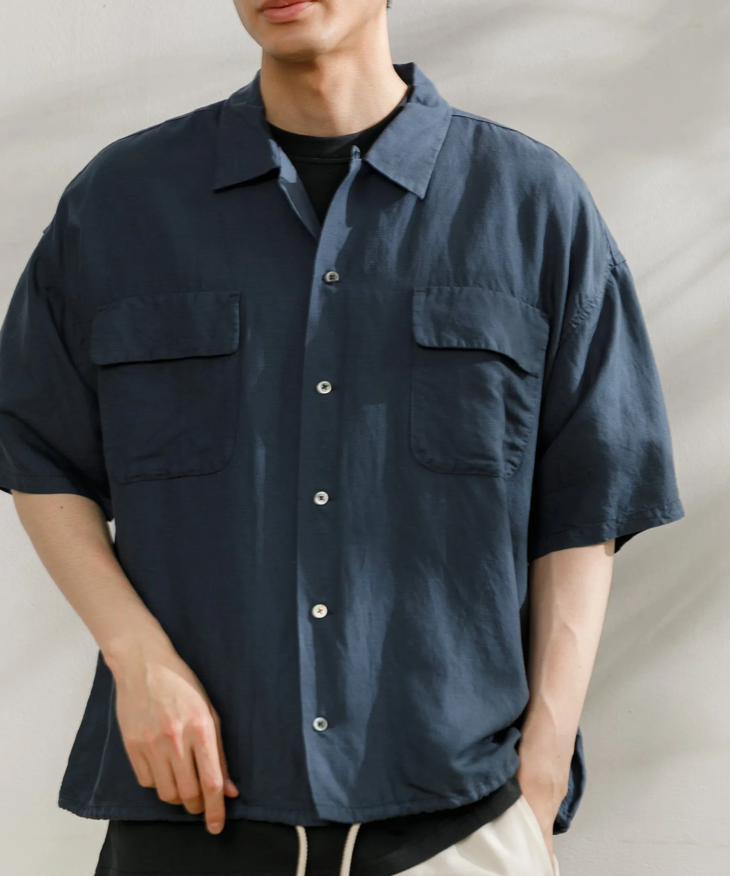 【MEN】nanamica Open Collar Cupra Hemp S/S Shirt