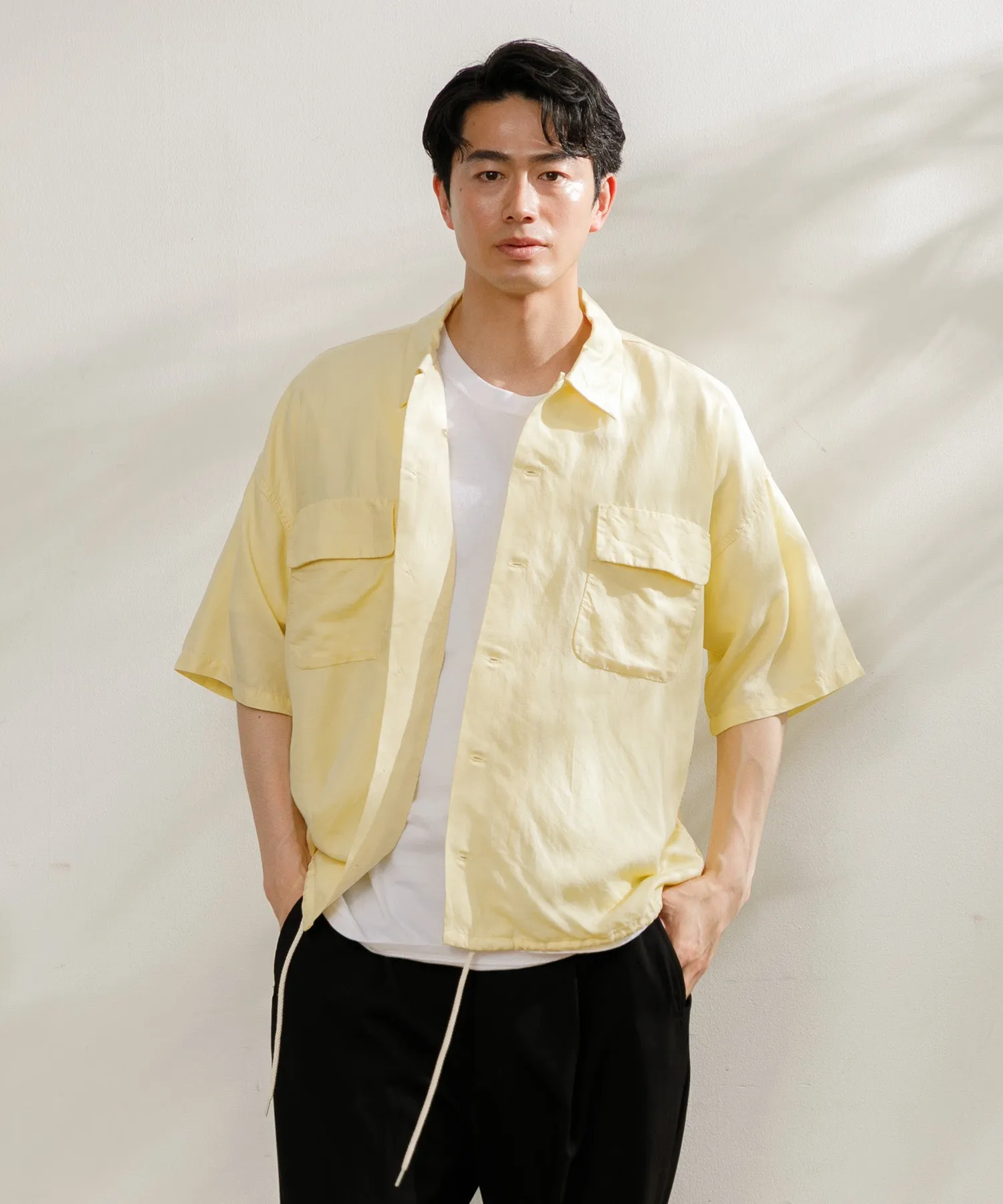 【MEN】nanamica Open Collar Cupra Hemp S/S Shirt