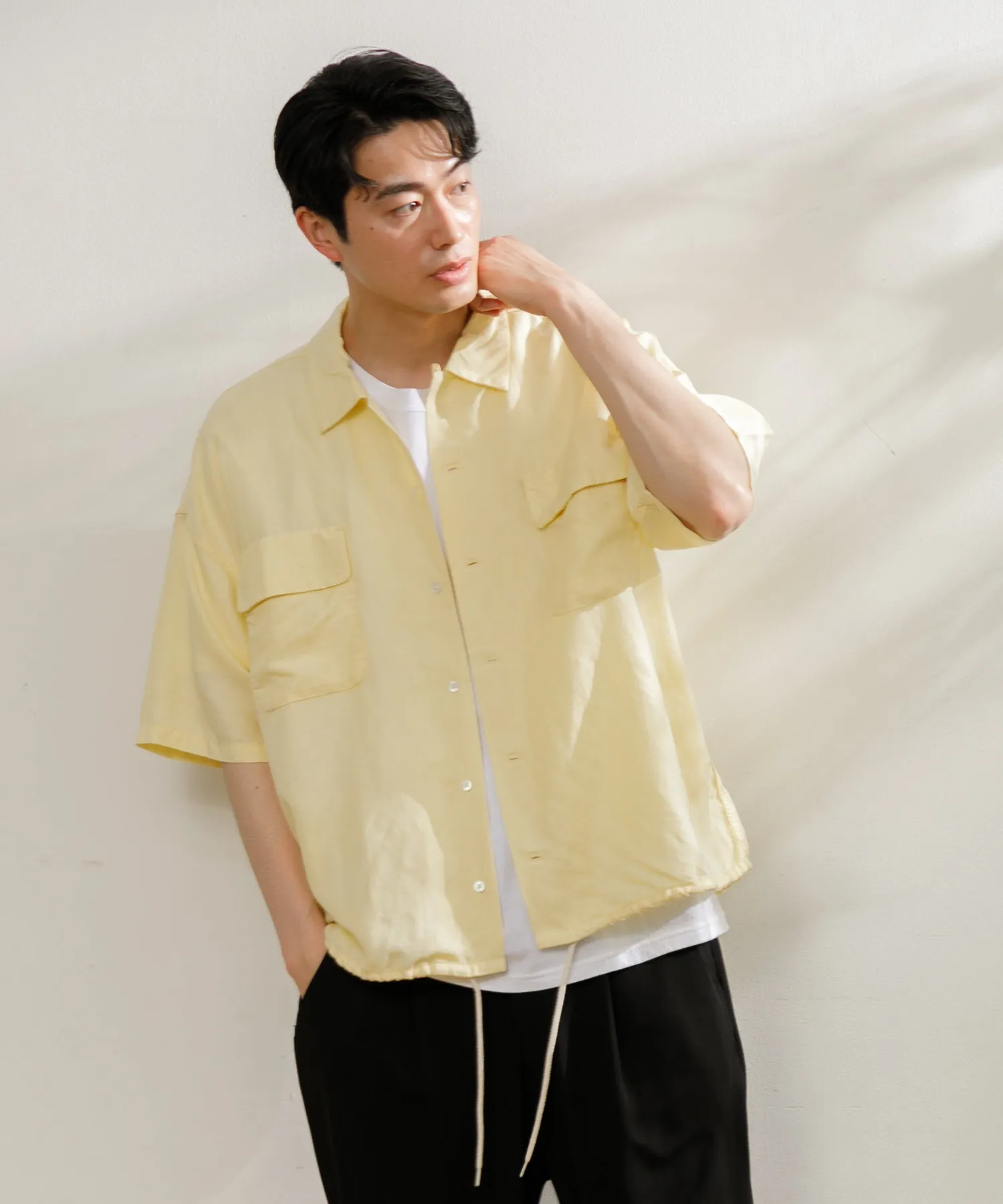 【MEN】nanamica Open Collar Cupra Hemp S/S Shirt