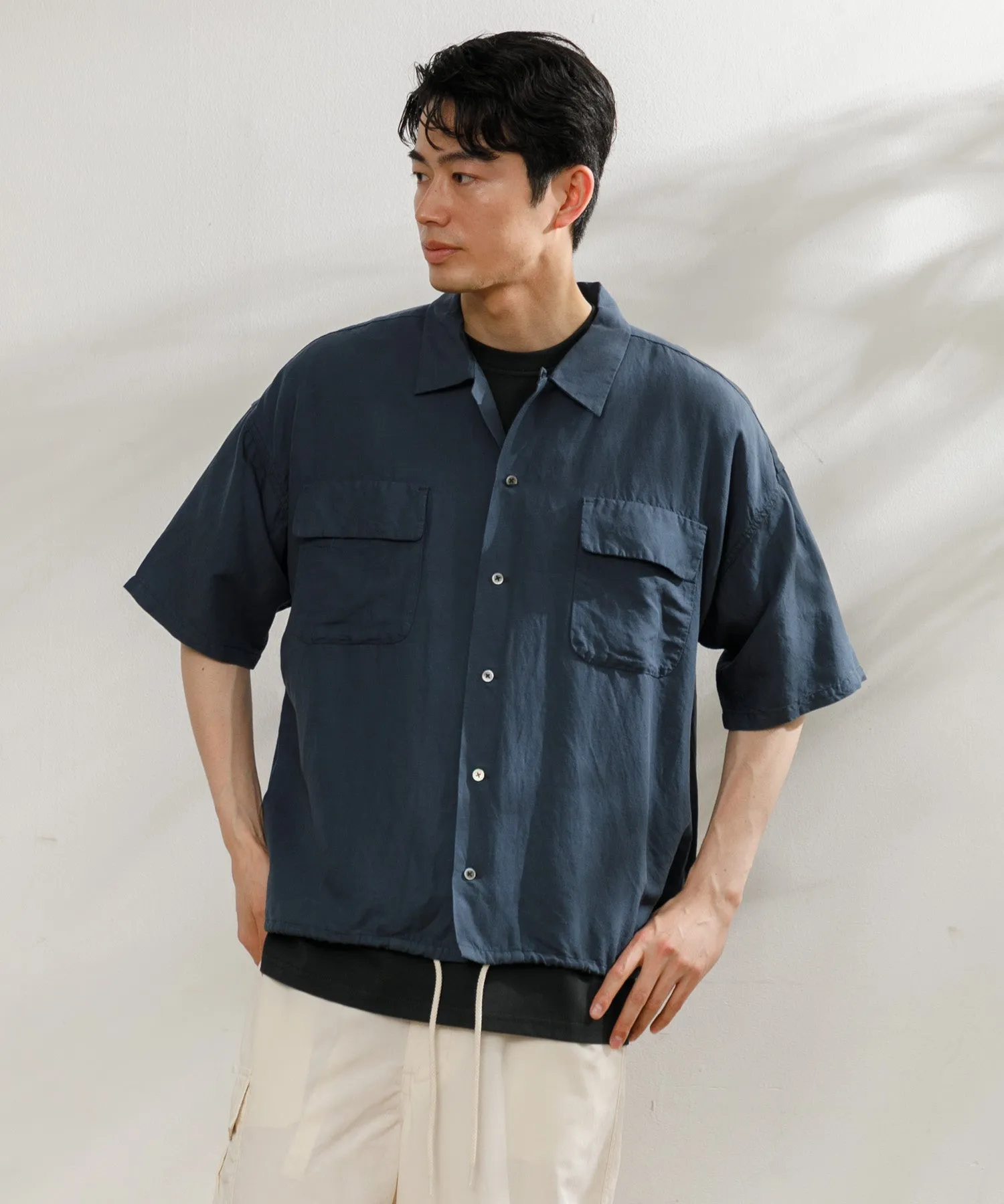 【MEN】nanamica Open Collar Cupra Hemp S/S Shirt