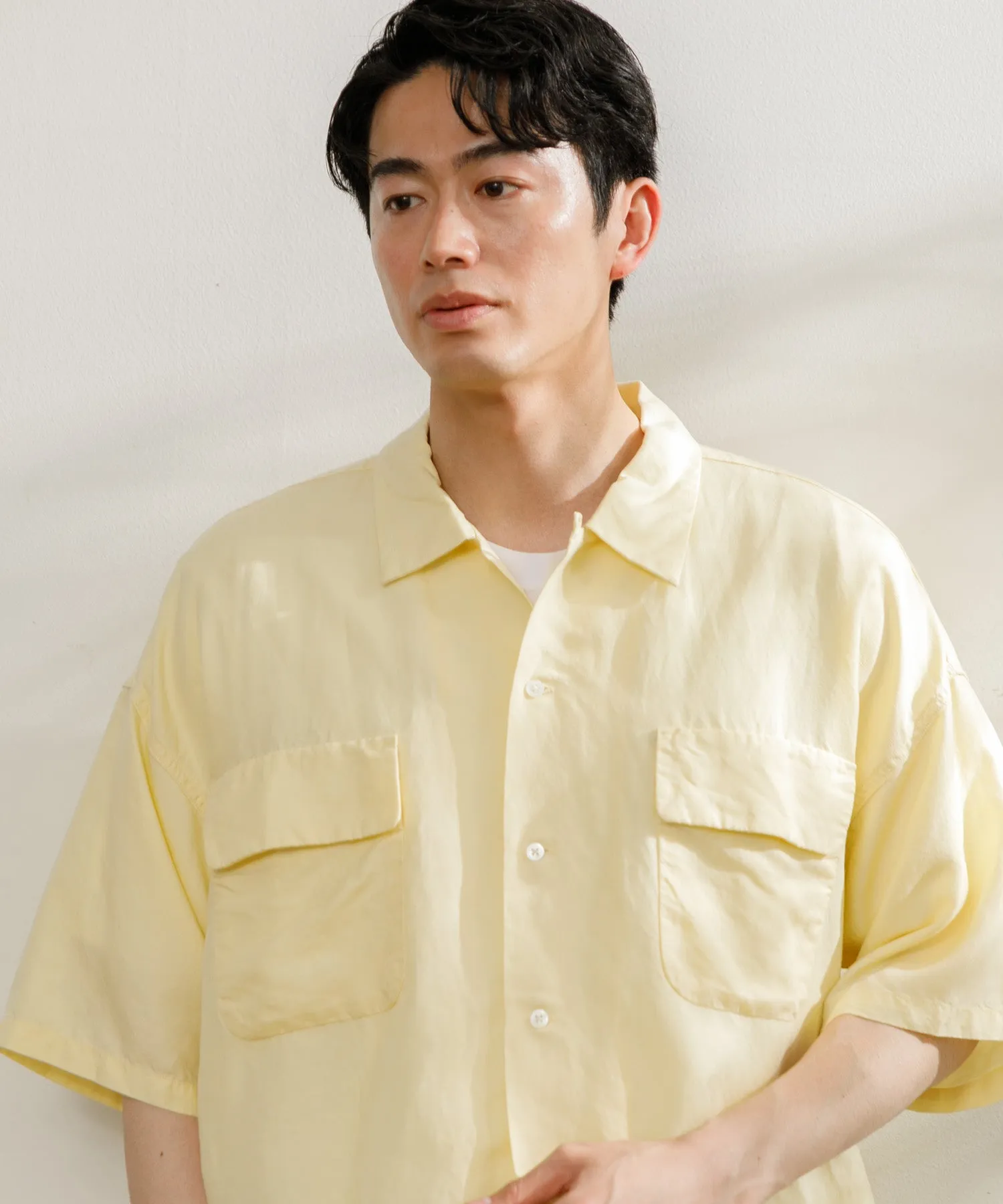 【MEN】nanamica Open Collar Cupra Hemp S/S Shirt