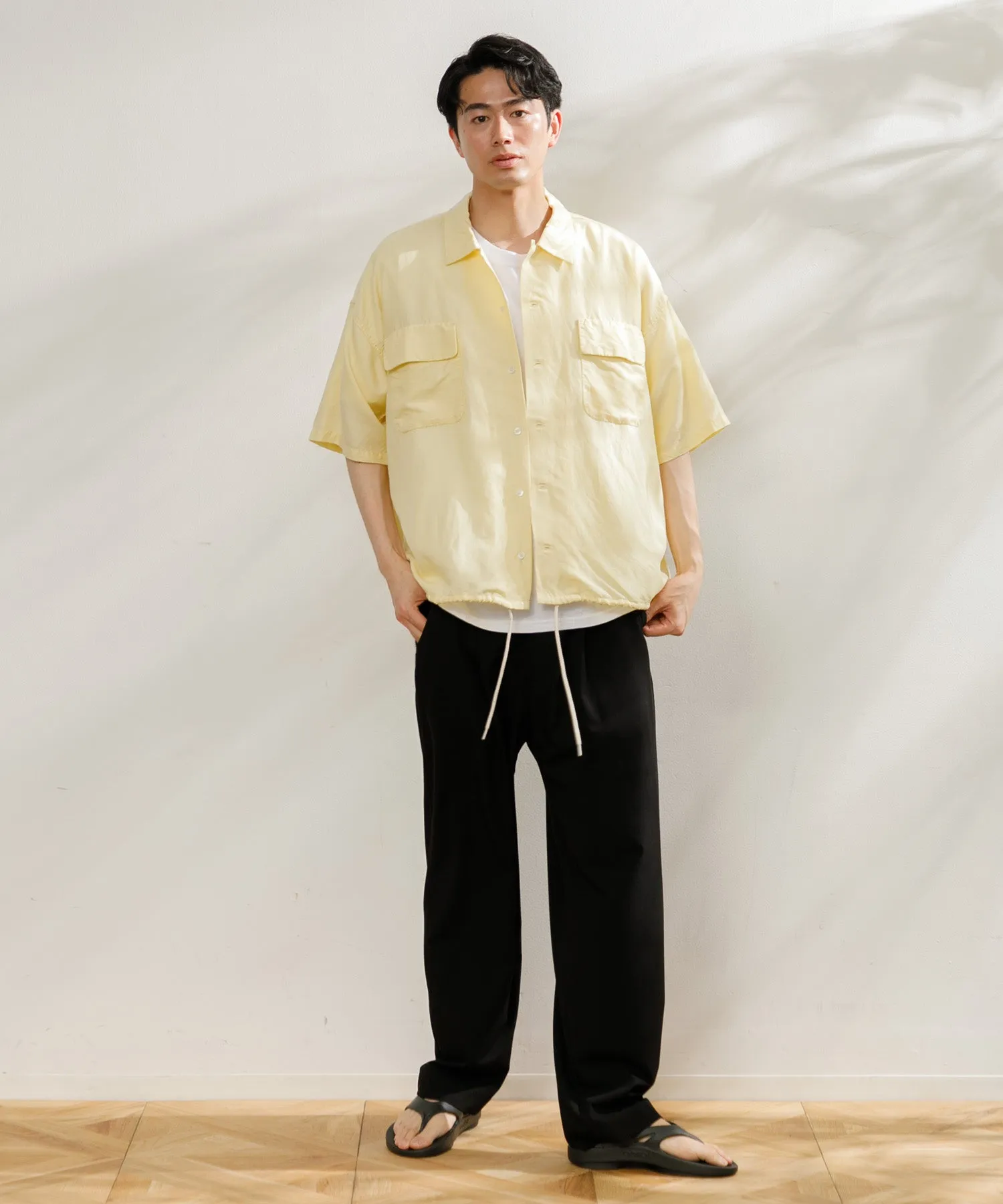 【MEN】nanamica Open Collar Cupra Hemp S/S Shirt