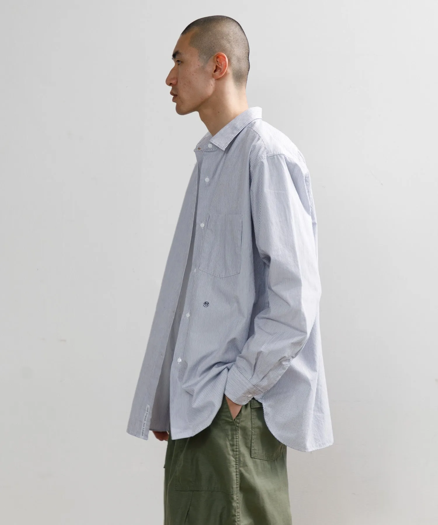 【MEN】nanamica Regular Collar Stripe Wind Shirt