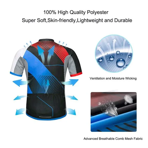 Men's Cycling Jersey Short Sleeve Quick Dry Biking Shirts