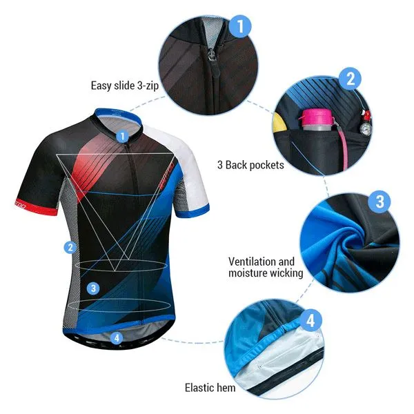 Men's Cycling Jersey Short Sleeve Quick Dry Biking Shirts