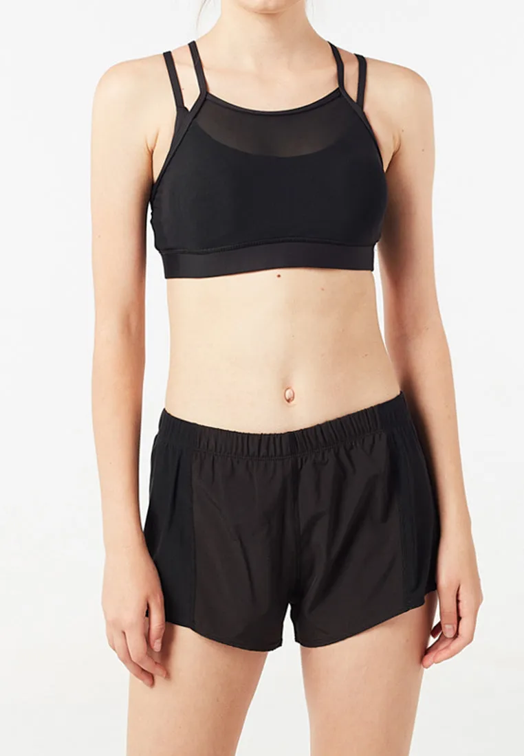 Mesh Overlay Crop Top