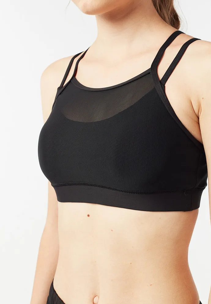 Mesh Overlay Crop Top