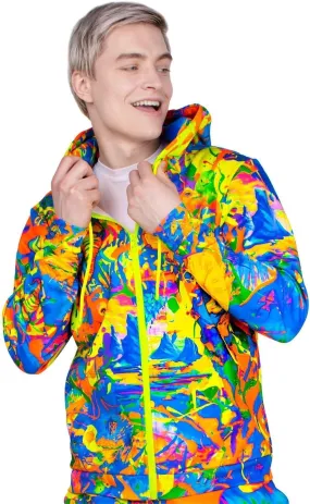 Neon Hoody Elegant Elephant Zip-up UV Fluorescent Blacklight