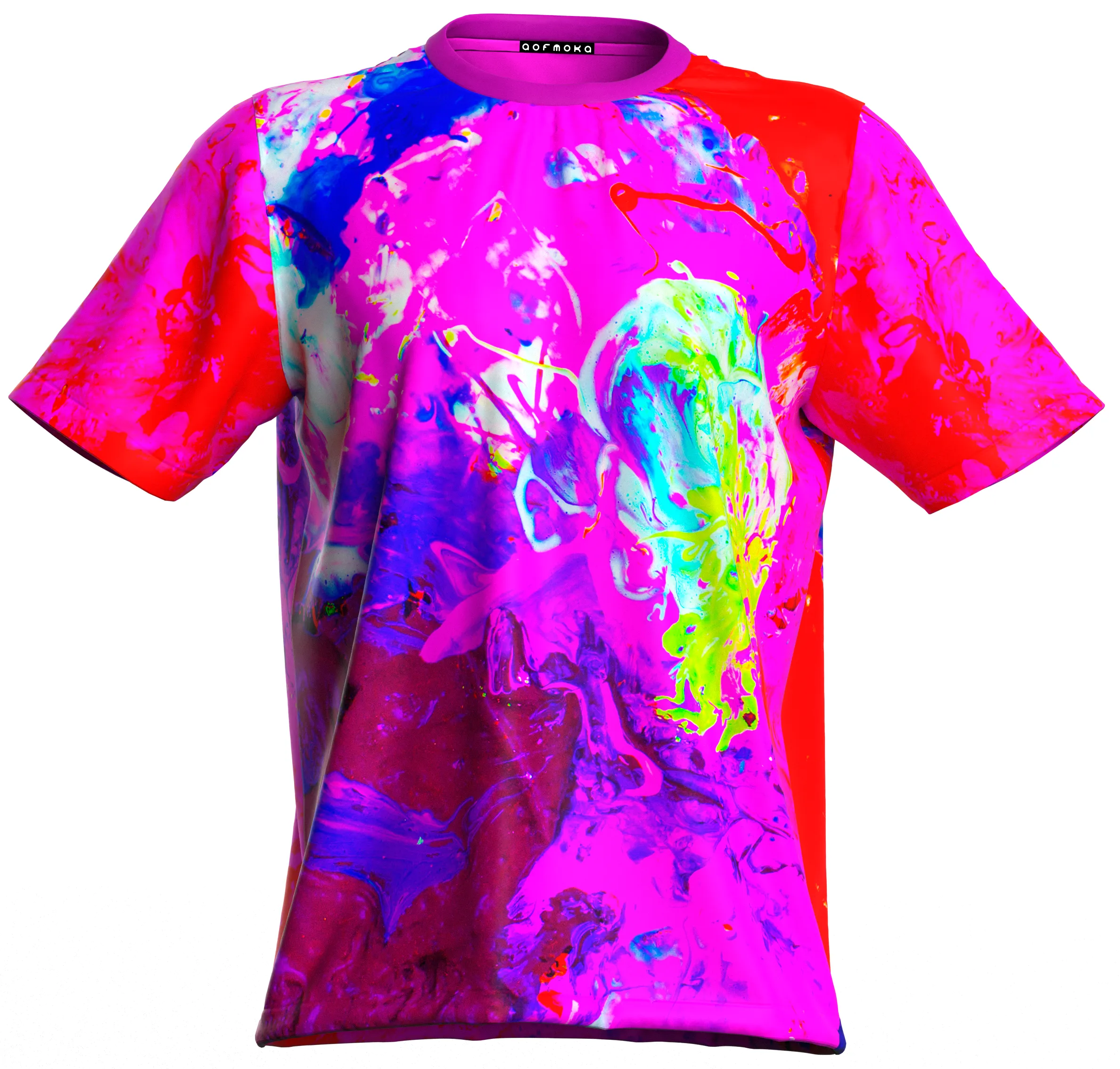 Neon Purple T-Shirt Glow in UV Fluorescent Purple Porrige