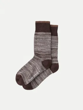 Nudie Jeans Co Rasmusson Multi Yarn Sock Brown Women