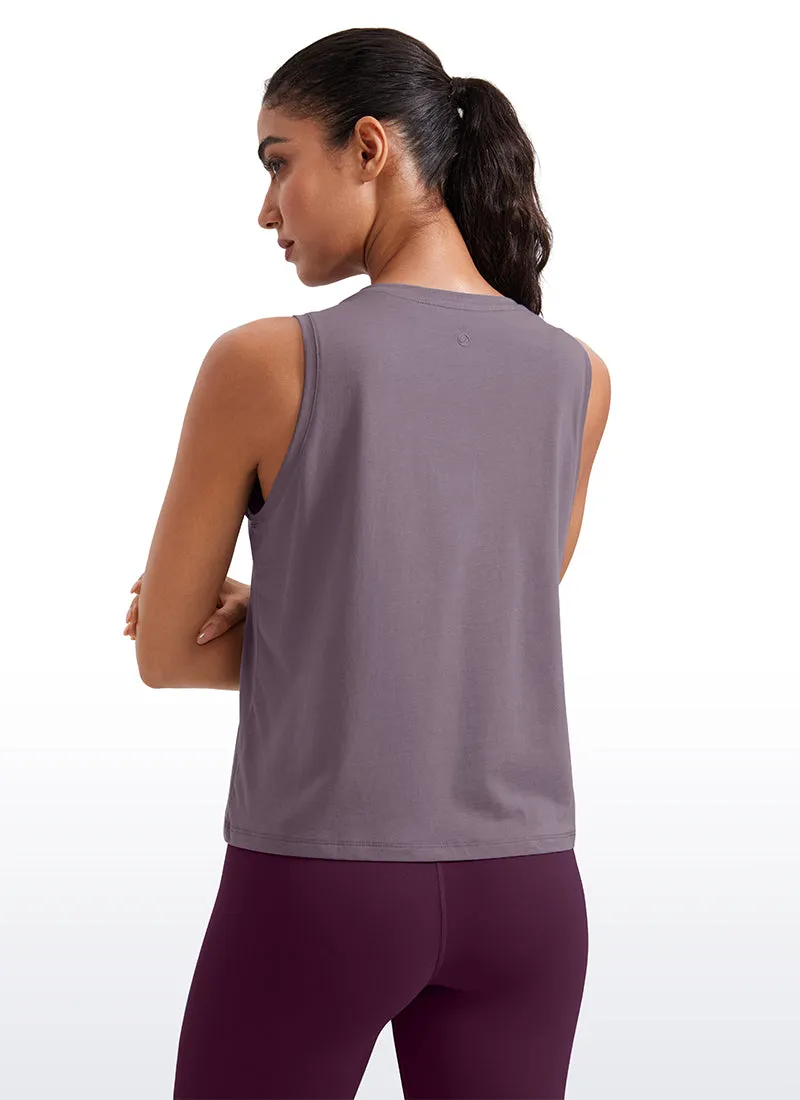 Pima Cotton Crop Tank Round Neck