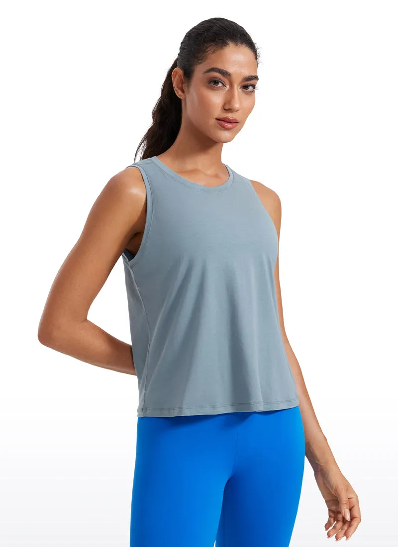 Pima Cotton Crop Tank Round Neck