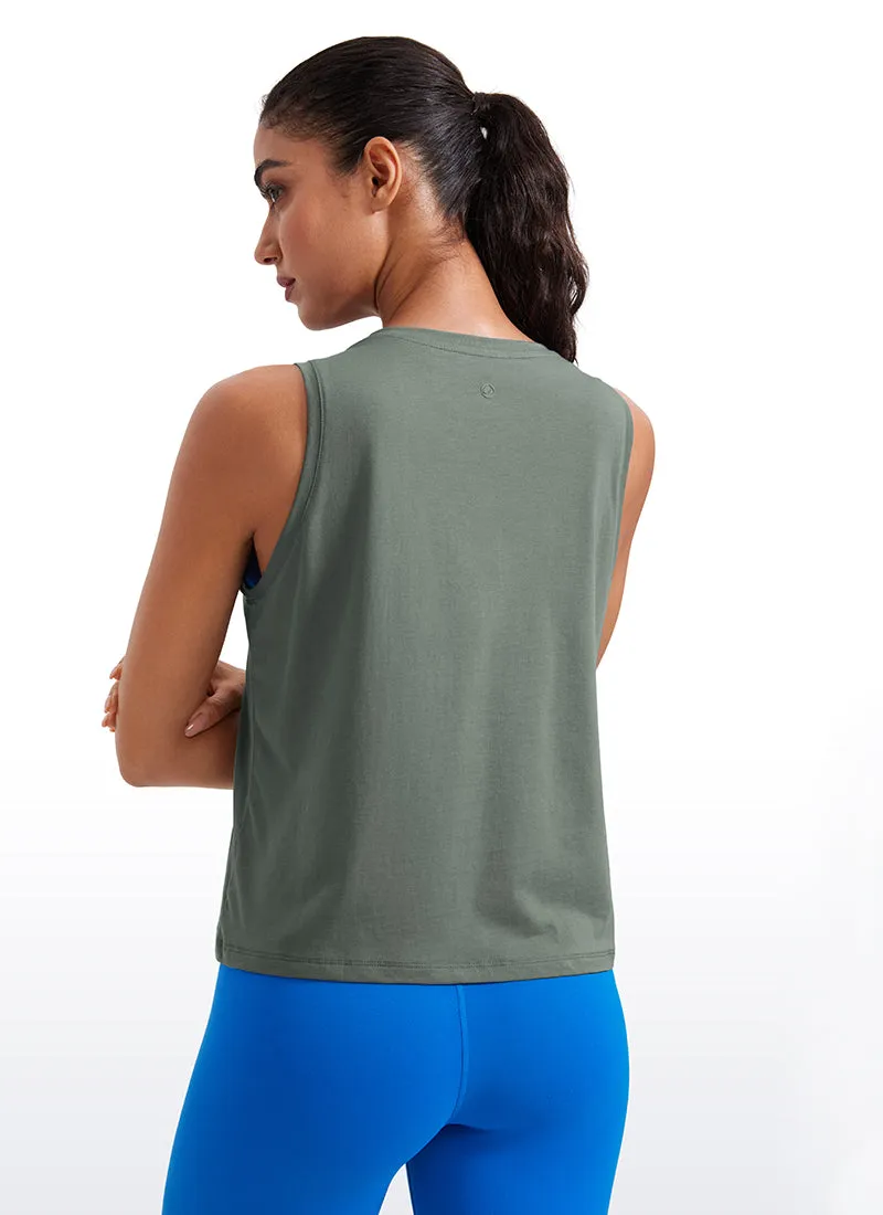 Pima Cotton Crop Tank Round Neck