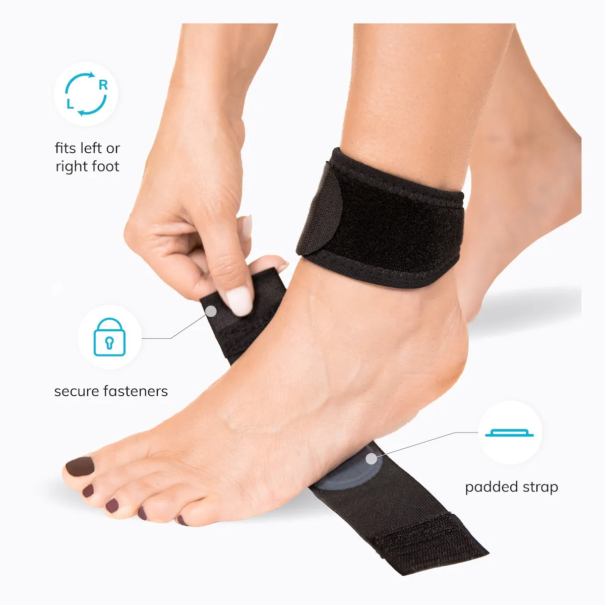 Plantar Fasciitis Wrap | Foot Pain Walking Brace for Achilles Tendonitis, Heel Spurs & Arch Support