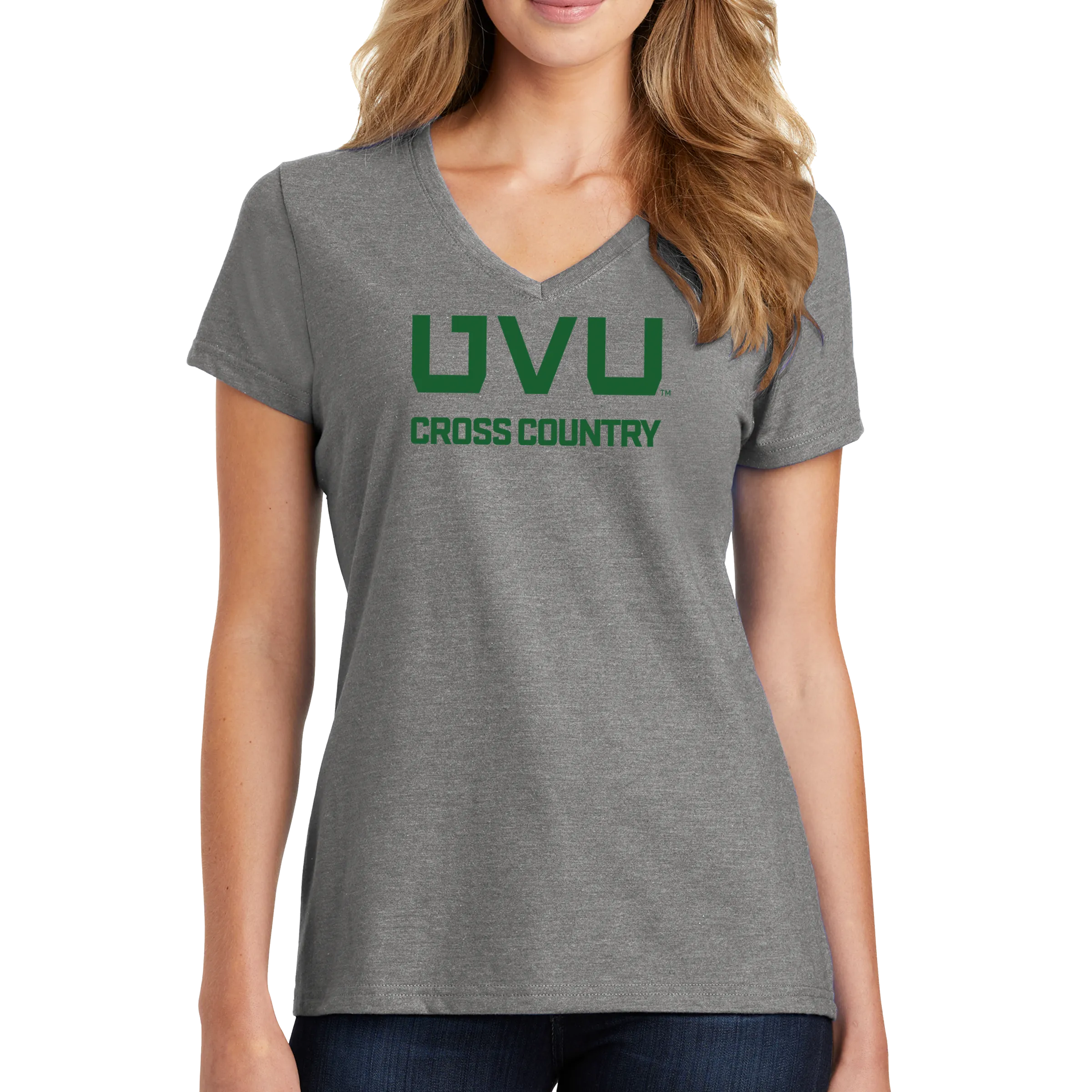 Port & Company Ladies Fan Favorite Blend V-Neck Tee- UVU Cross Country