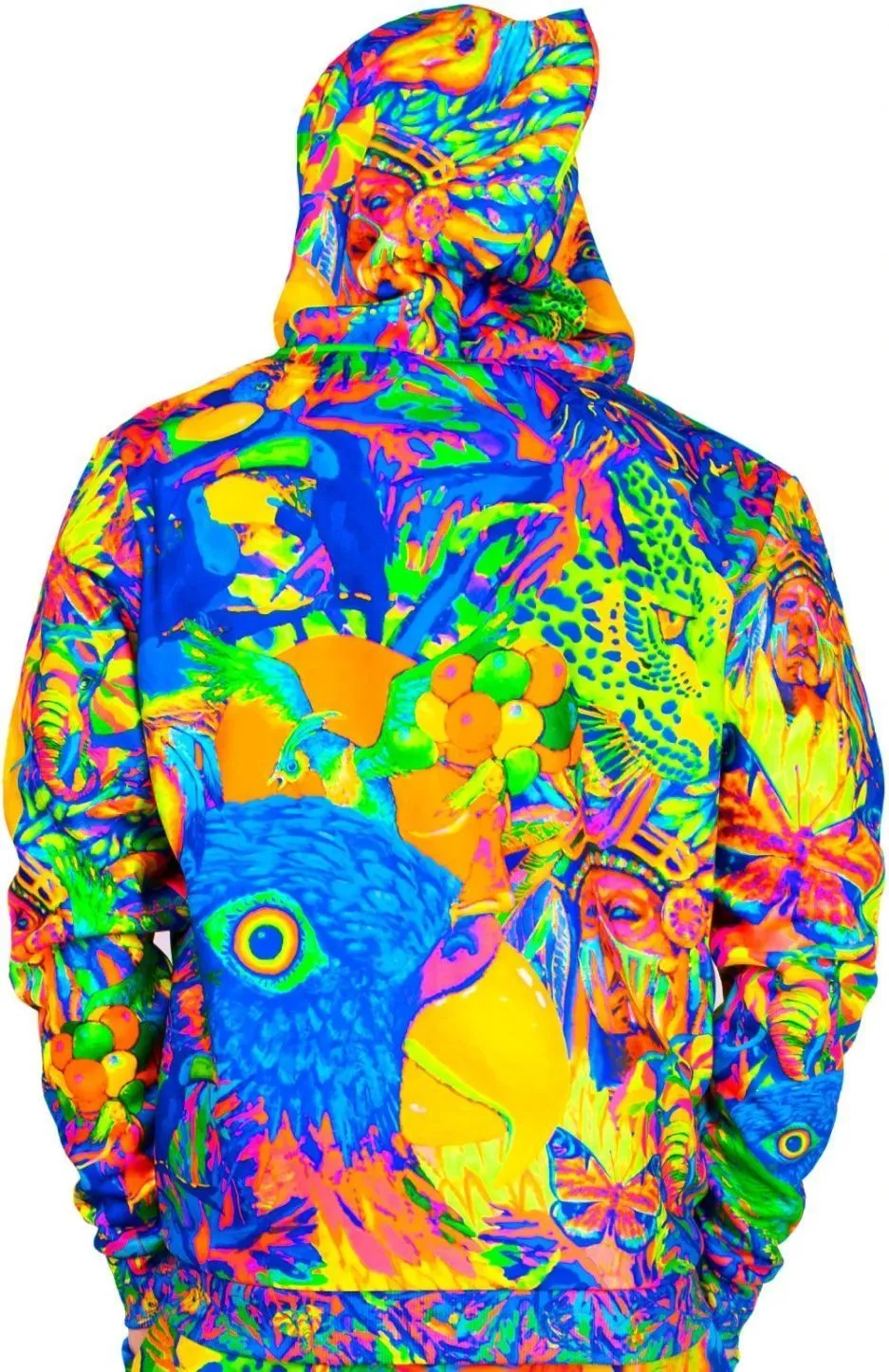 Print Hoodie For Men Women Neon Pattern Leopard Africa