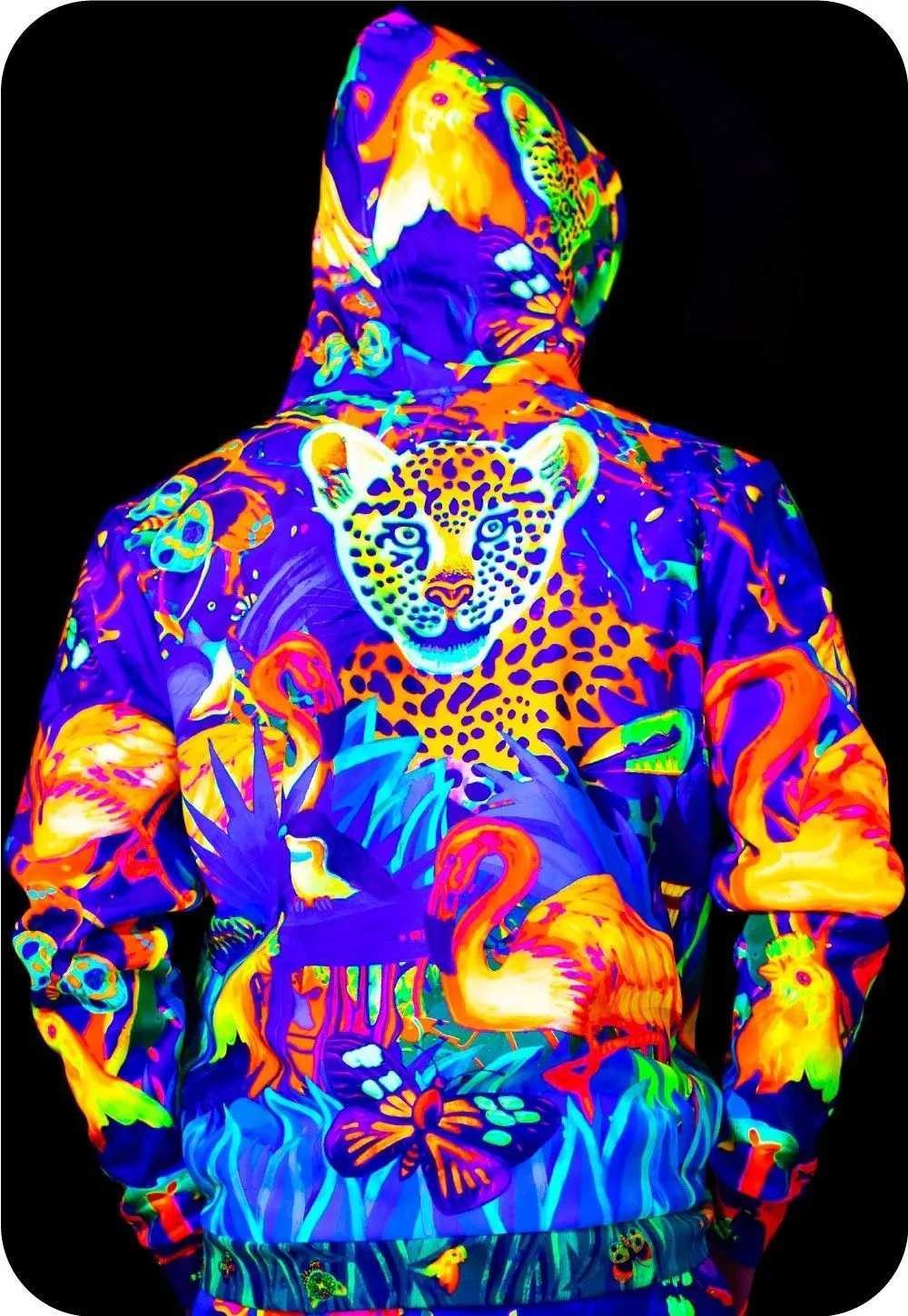 Print Sweatshirt For Man Women Fluorescent Lion Jungle