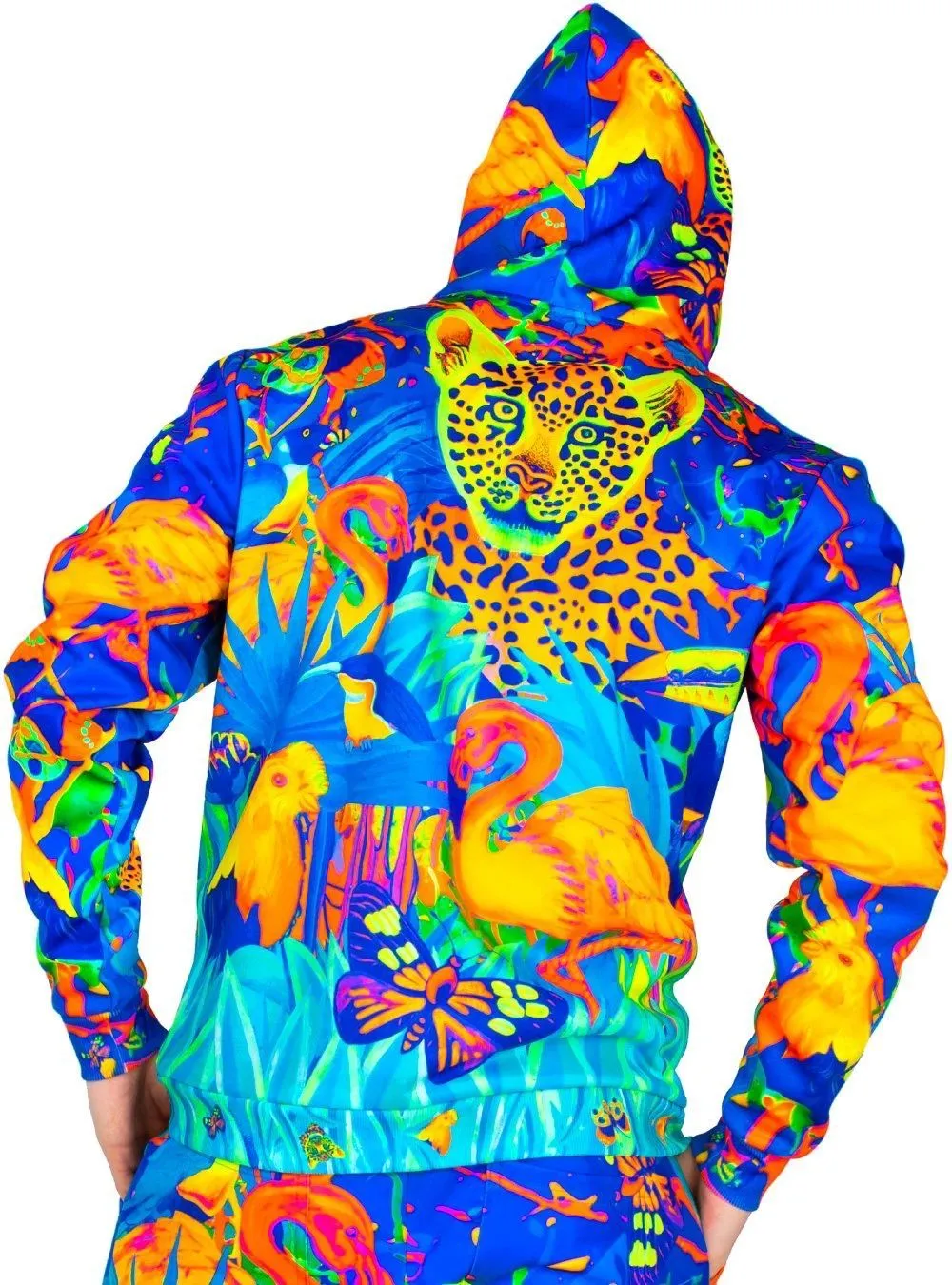 Print Sweatshirt For Man Women Fluorescent Lion Jungle