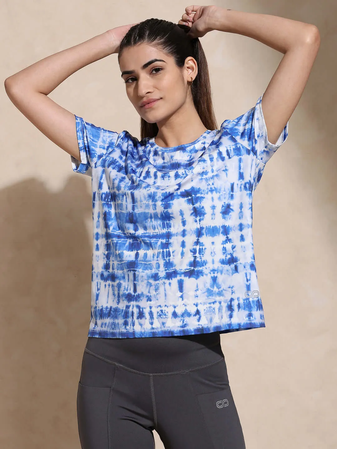 Shibori Wicking Tee Indigo