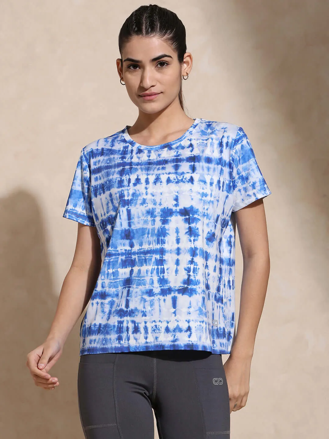 Shibori Wicking Tee Indigo