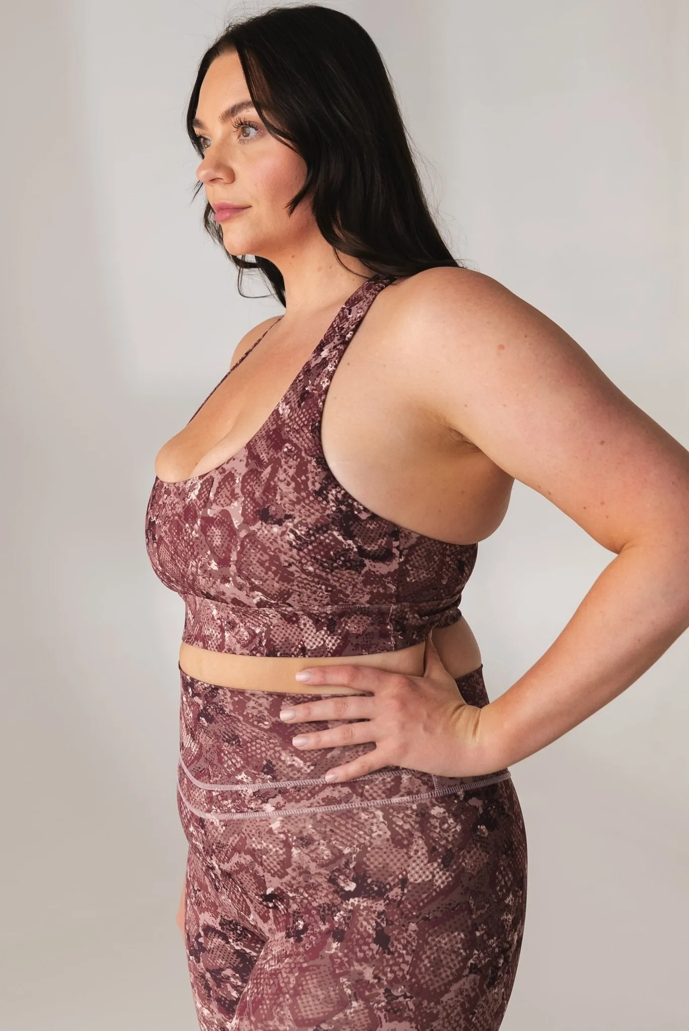 Vitality Revive Racer Bra - Wine Serpent