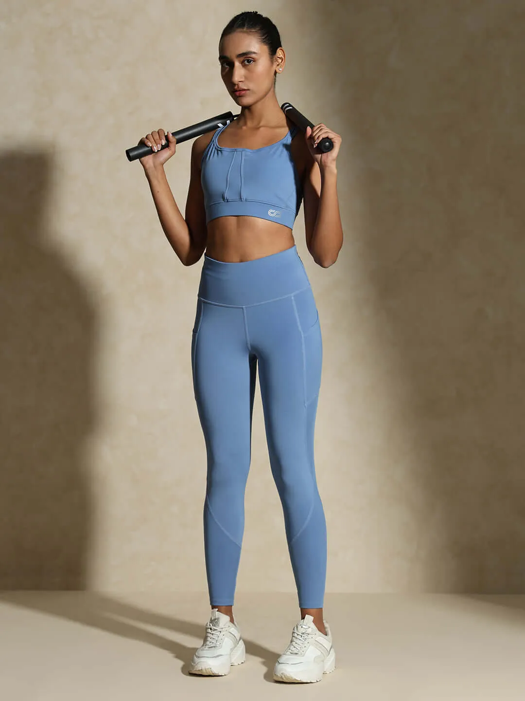 Yoga Strap Back Bra Cerulean