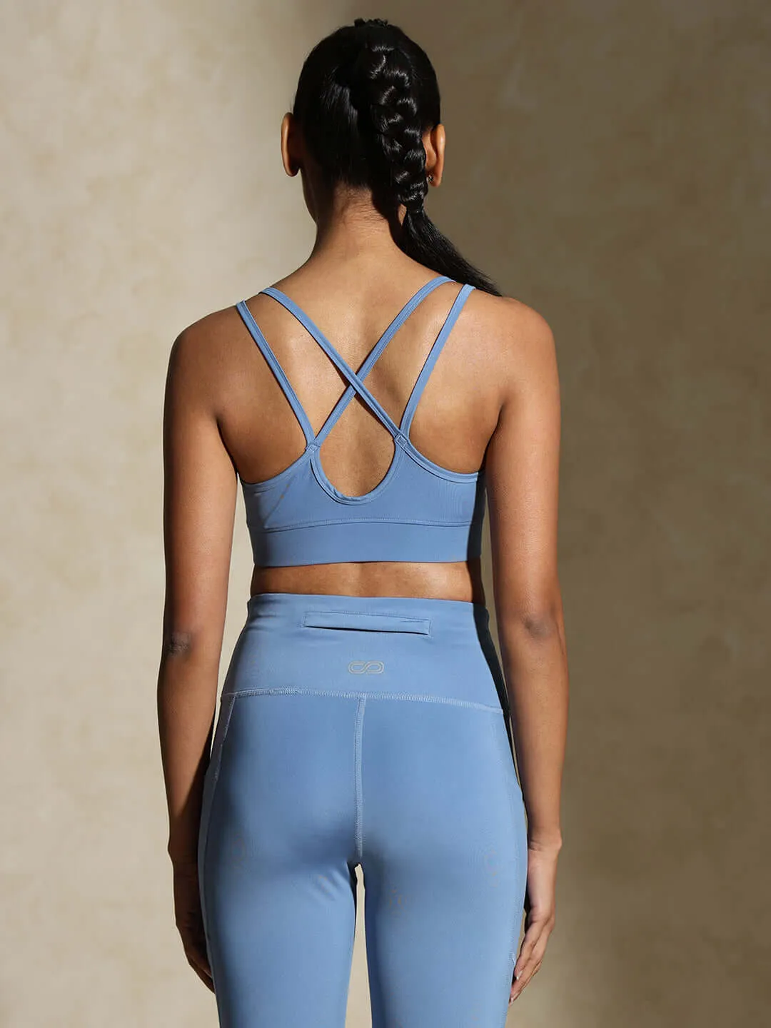 Yoga Strap Back Bra Cerulean